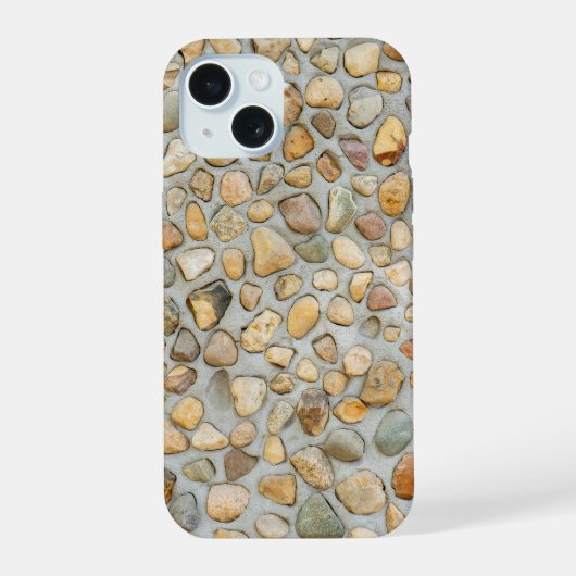 Rustieke kiezelsteenmuur  iPhone 15 case (Achterkant)