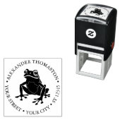 Rustieke Kikker Amfibie Ronde Naam Adres Zelfinktende Stempel (In situ)