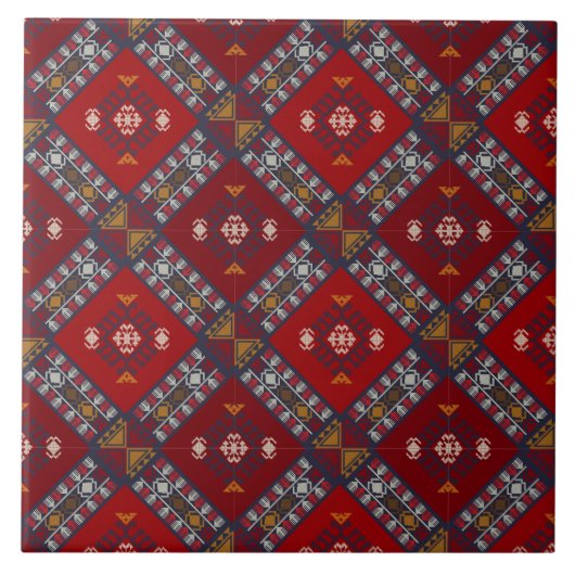 Rustieke Kilim Patroon Home Decor Tegeltje (Voorkant)