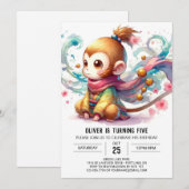 Rustieke Kinder apenverjaardag Kaart (Voorkant / Achterkant)