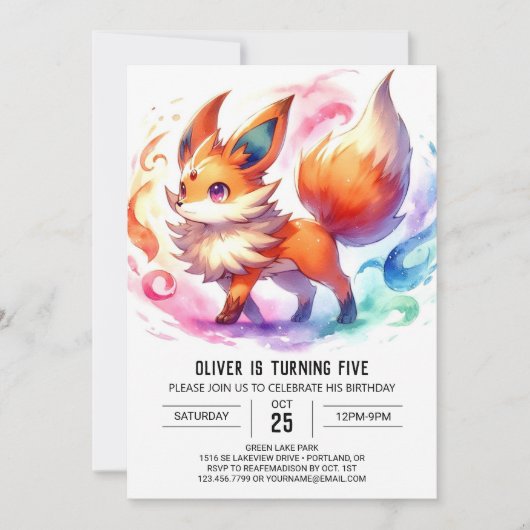 Rustieke Kinder Fox Verjaardag Kaart (Voorkant)