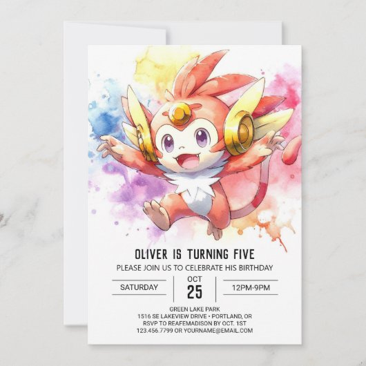 Rustieke Kinderen Aap Verjaardag Kaart (Voorkant)