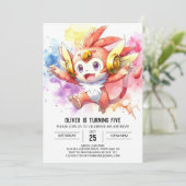 Rustieke Kinderen Aap Verjaardag Kaart (Staand voorkant)