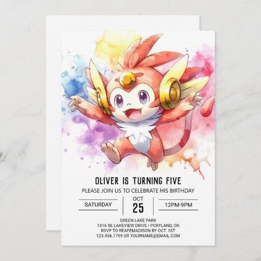 Rustieke Kinderen Aap Verjaardag Kaart (Voorkant / Achterkant)