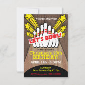 Rustieke kinderfeestje met bowling en kegels kaart (Voorkant)