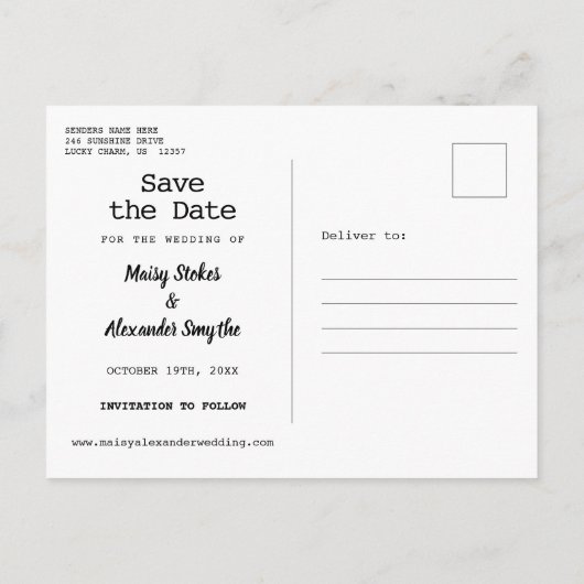 Rustieke kindertijd foto's opslaan van de datum aankondigingskaart (Achterkant)