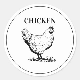 Rustieke kip bruiloft maaltijd keuze ronde sticker