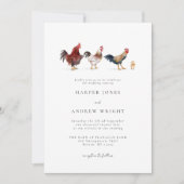 Rustieke kip bruiloft uitnodiging (Voorkant)