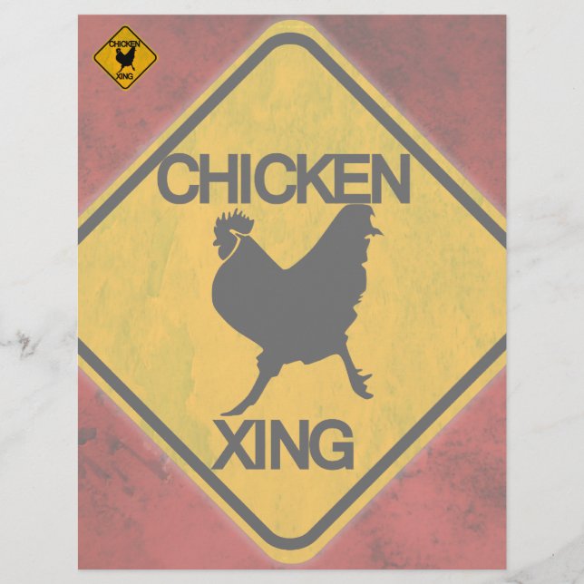 Rustieke kip Crossing Sign (Voorkant)