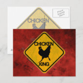 Rustieke kip Crossing Sign Briefkaart (Voorkant / Achterkant)
