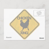 Rustieke kip Crossing Sign Briefkaart (Achterkant)