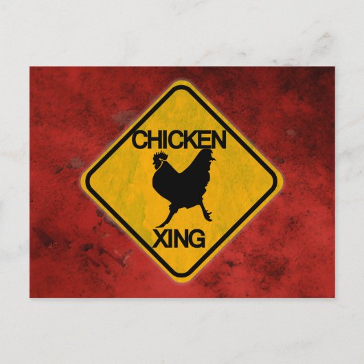 Rustieke kip Crossing Sign Briefkaart (Voorkant)