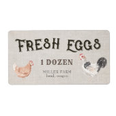 Rustieke kip decoratief script ei karton label (Voorkant)