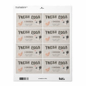 Rustieke kip decoratief script ei karton label (Full Sheet)