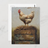 Rustieke kip en nest briefkaart (Voorkant / Achterkant)