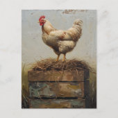 Rustieke kip en nest briefkaart (Voorkant)