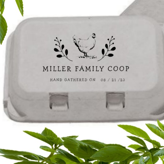 Rustieke kip gepersonaliseerde ei kartonnen stempe rubberstempel