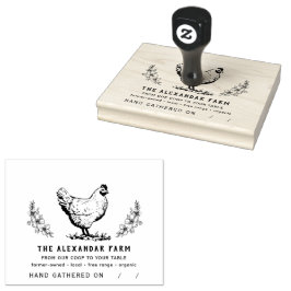 Rustieke kip gepersonaliseerde eierdoos rubberstempel