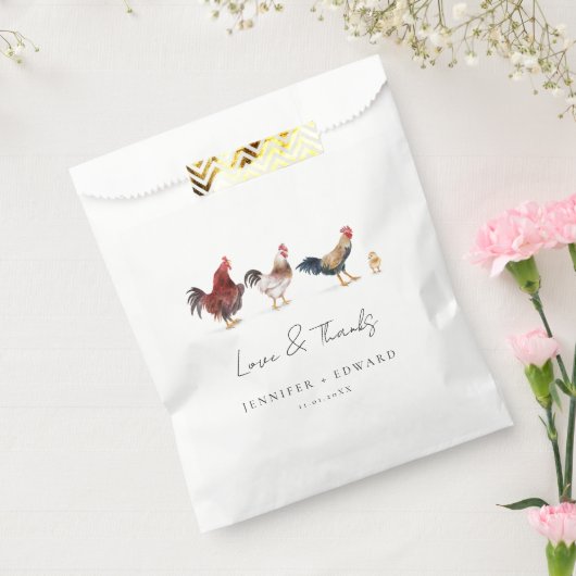 Rustieke kip haan bruiloft bedankzakje (Gezegeld)