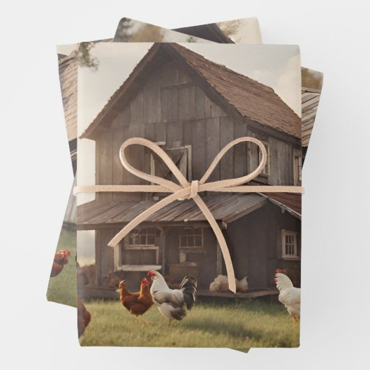 rustieke kip inpakpapier vel (In situ)