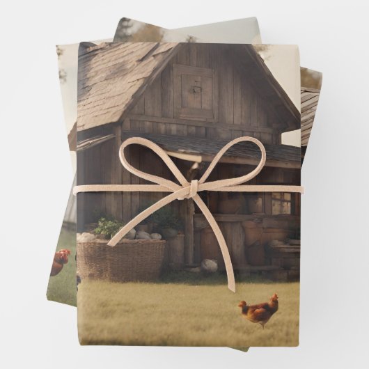 rustieke kip inpakpapier vel (In situ)