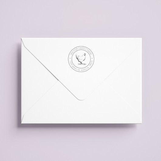 Rustieke kip retour adres ingesloten stempel