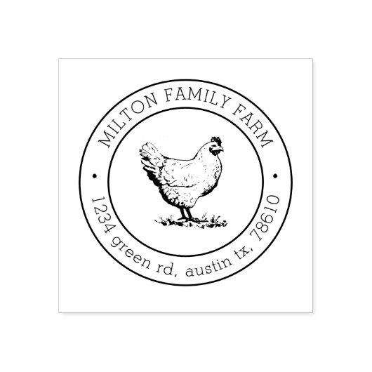 Rustieke kip retour adres ingesloten stempel (Afrduk)