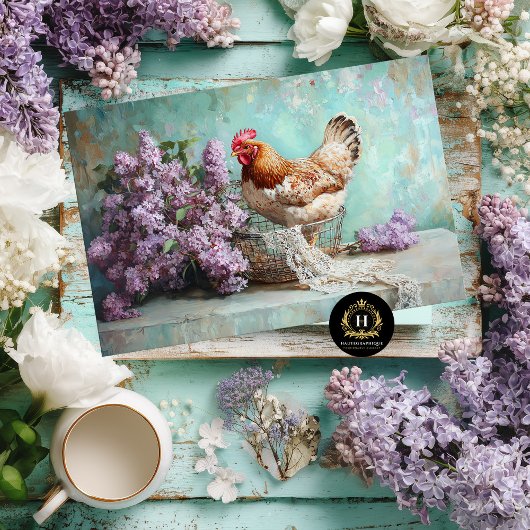 Rustieke Kip Sering Kanten Decoupage Tissuepapier