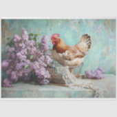 Rustieke Kip Sering Kanten Decoupage Tissuepapier (Voorkant)