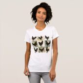 Rustieke Kip Silhouet Boerderij Bloemen T-shirt (Voorkant volledig)