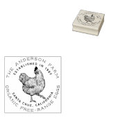 Rustieke kip tekening | Custom Family Egg Boerderi Rubberstempel (Gestempeld)