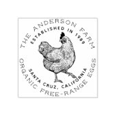 Rustieke kip tekening | Custom Family Egg Boerderi Rubberstempel (Afrduk)