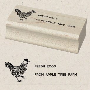 Rustieke Kip Verse Eieren Boerderij Naam Rubberstempel