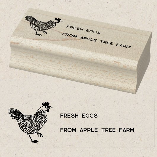 Rustieke Kip Verse Eieren Boerderij Naam Rubberstempel