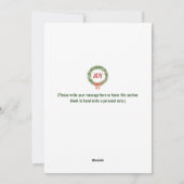 Rustieke klassieke krans aangepaste familienaam ke feestdagenkaart (Achterkant)