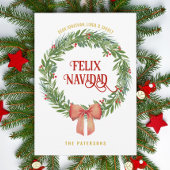 Rustieke klassieke krans aangepaste familienaam ke feestdagenkaart