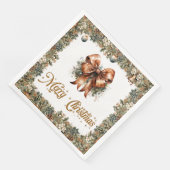 Rustieke klassieke salie groen goud kerstlint servet (Hoek)