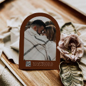 Rustieke klassieke script kalligrafie QR Code Wedd Kaart