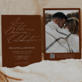 Rustieke klassieke script kalligrafie QR Code Wedd Kaart