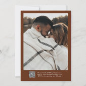 Rustieke klassieke script kalligrafie QR Code Wedd Kaart (Achterkant)