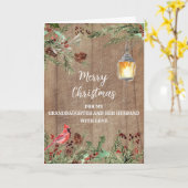 Rustieke kleindochter en haar man kerst kaart (Gele Bloem)