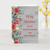 Rustieke kleindochter en haar man kerst kaart (Gele Bloem)