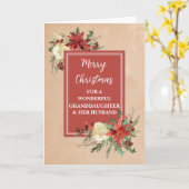 Rustieke kleindochter en haar man wet Kerstmis Kaart (Gele Bloem)