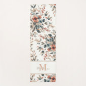  rustieke kleine bloemenpatroonnaam Monogram Yogamat (Voorkant)