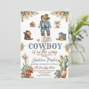 Rustieke Kleine Cowdoy Wild West Boy Baby shower Kaart
