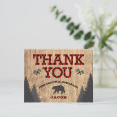 Rustieke kleine houthakker Buffalo Plaid Dank je w Bedankkaart (Staand voorkant)