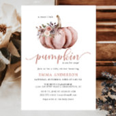 Rustieke kleine pompoen baby meisje douche uitnodi kaart