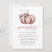 Rustieke kleine pompoen baby meisje douche uitnodi kaart (Voorkant)