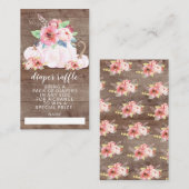 Rustieke Kleine Pompoen Baby shower Luier Raffle Informatiekaartje (Voorkant / Achterkant)