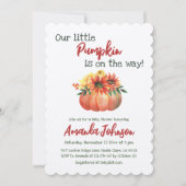 Rustieke Kleine Pompoen Bloemen Herfst Baby shower Kaart (Voorkant)